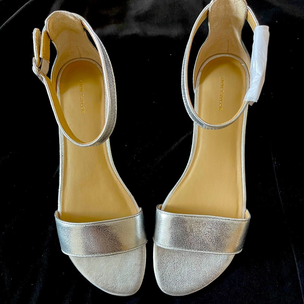 Leather Metallic Silver Classic Sandals